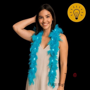 BOA PLUMAS TURQUESA LUMINOSA x 1